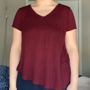 Maroon V-Neck Tee